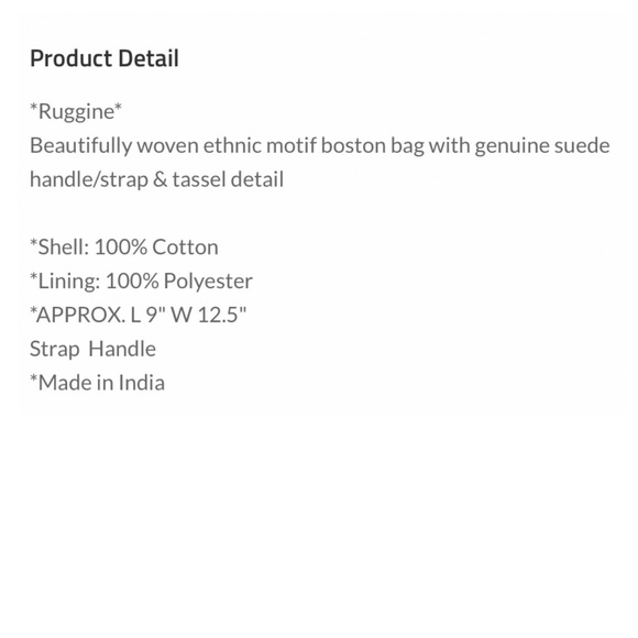 ❤️Beautiful woven ethnic motif Ruggine Winthrop Boston Bag Boston bag - Picture 10 of 10